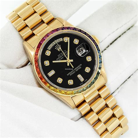 rolex day date presidential rainbow|Rolex rainbow price.